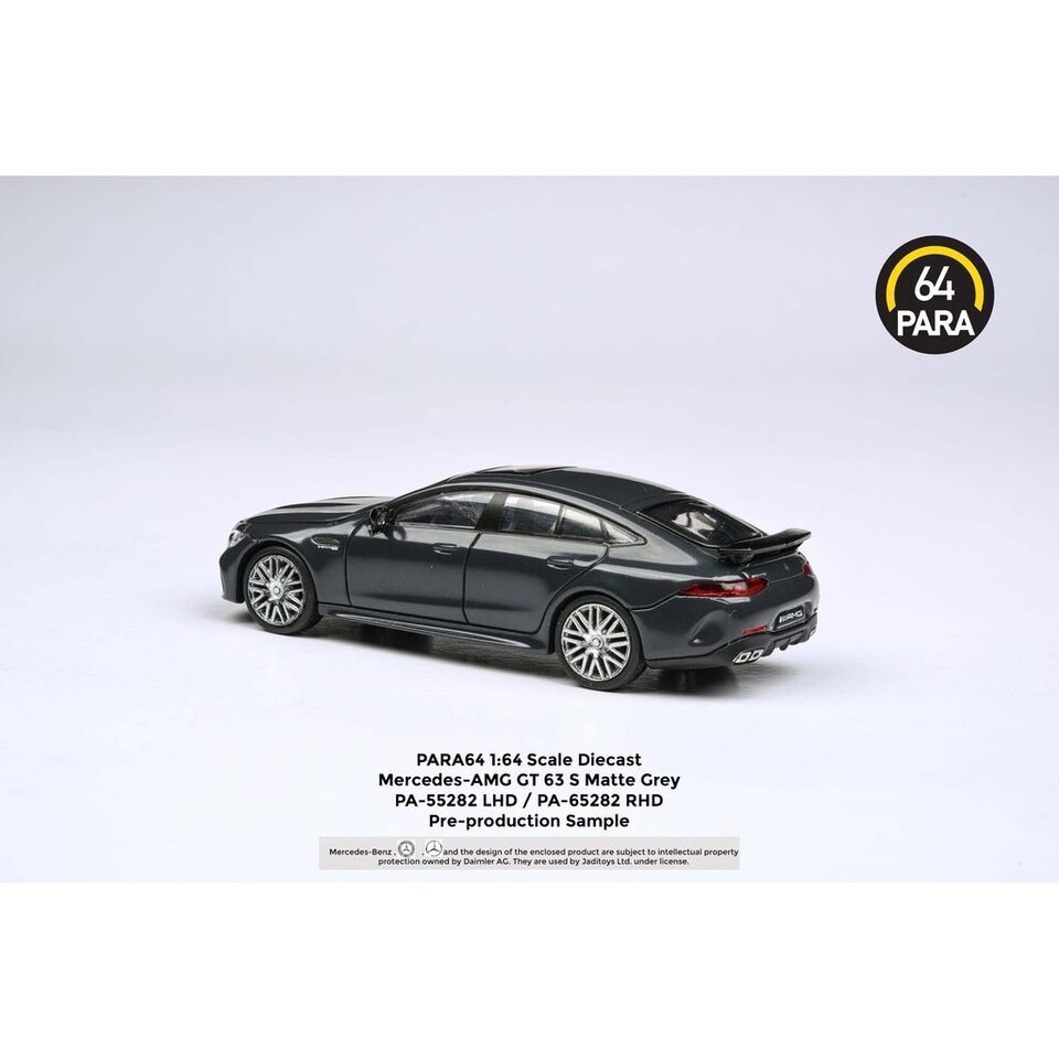 PARA64 1:64 Scale Diecast Model Car - Mercedes AMG GT 63 in Matte Grey - LHD