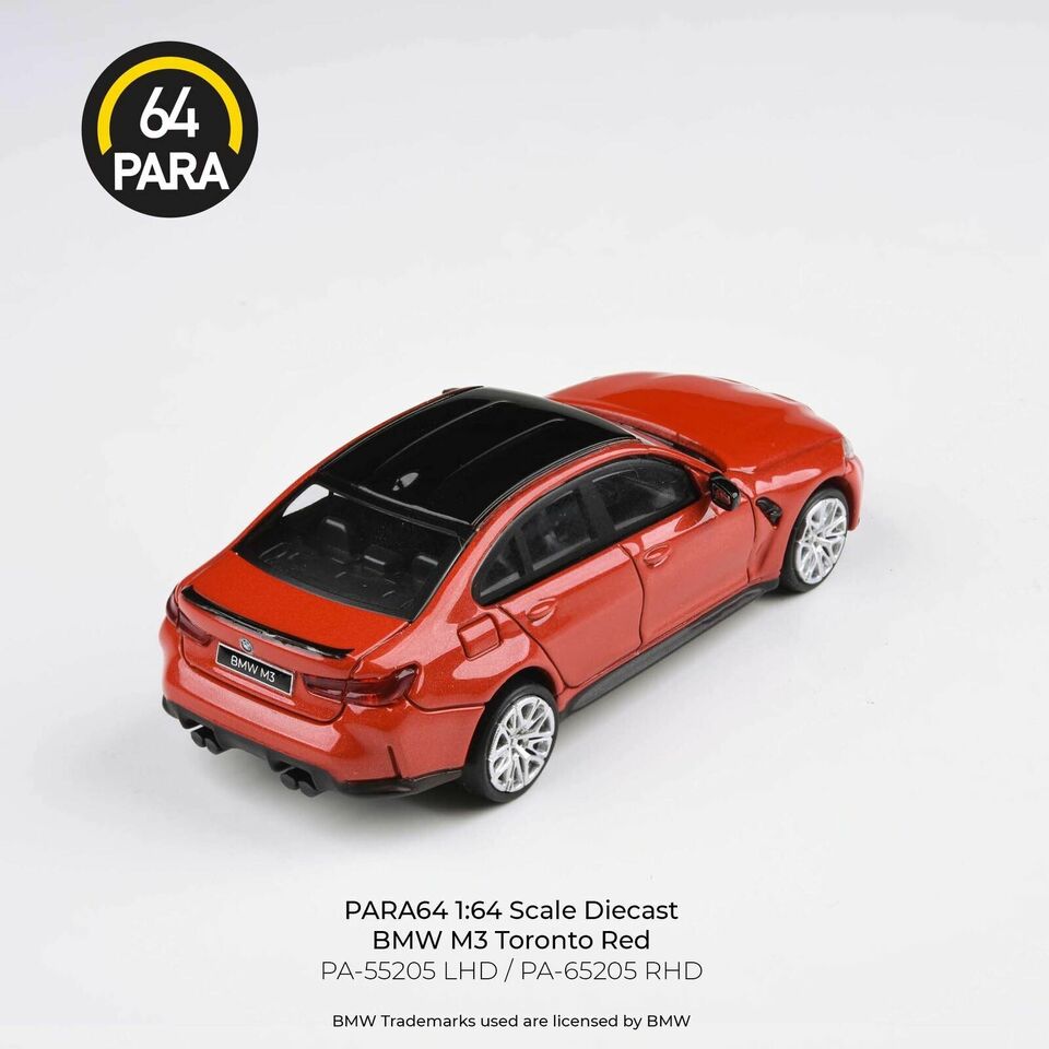 PARA64 1:64 Scale Diecast Model Car - BMW M3 G80 in Toronto Red - RHD