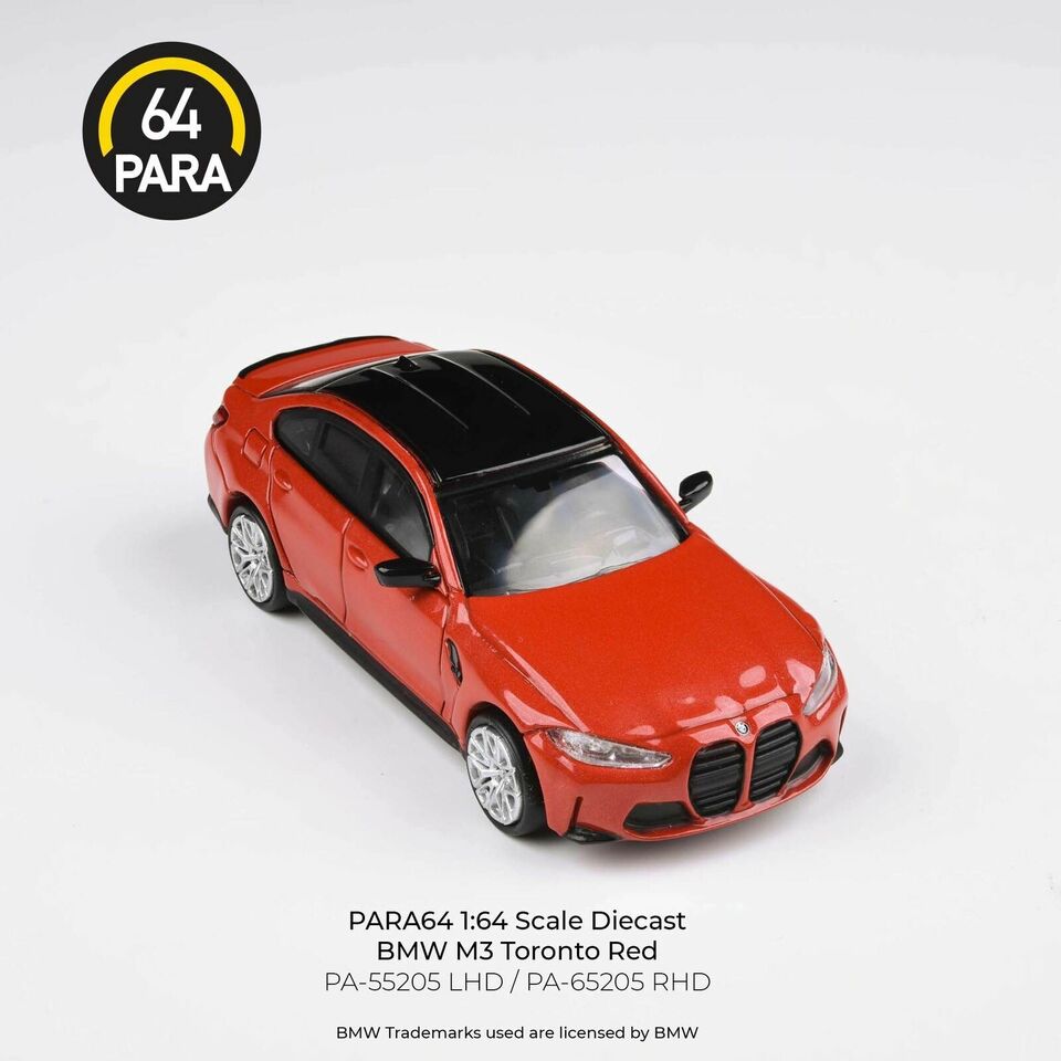 PARA64 1:64 Scale Diecast Model Car - BMW M3 G80 in Toronto Red - RHD