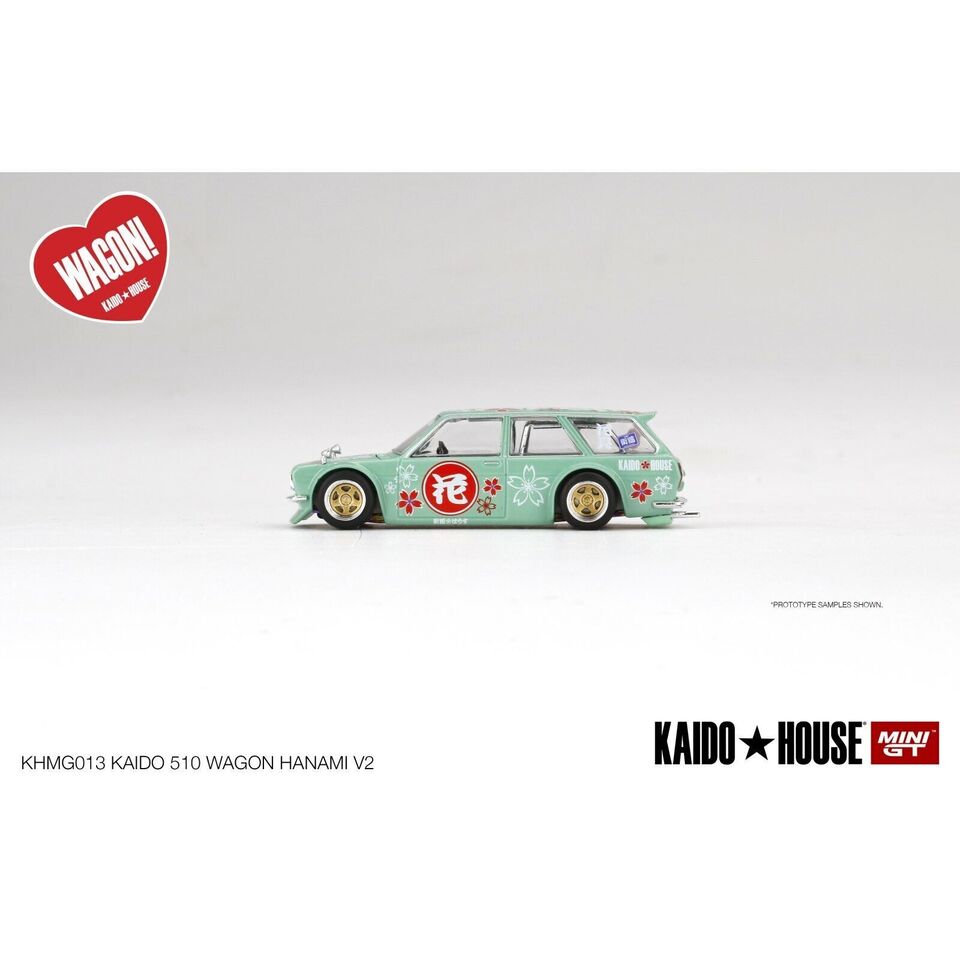 Mini GT 1:64 Scale Kaido House Datsun Kaido 510 Wagon Hanami V2 - Green KHMG013