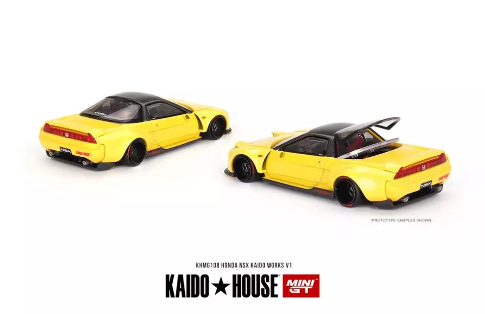 Mini Gt Kaido House 1:64 Honda NSX Kaido V1, Yellow - KHMG108