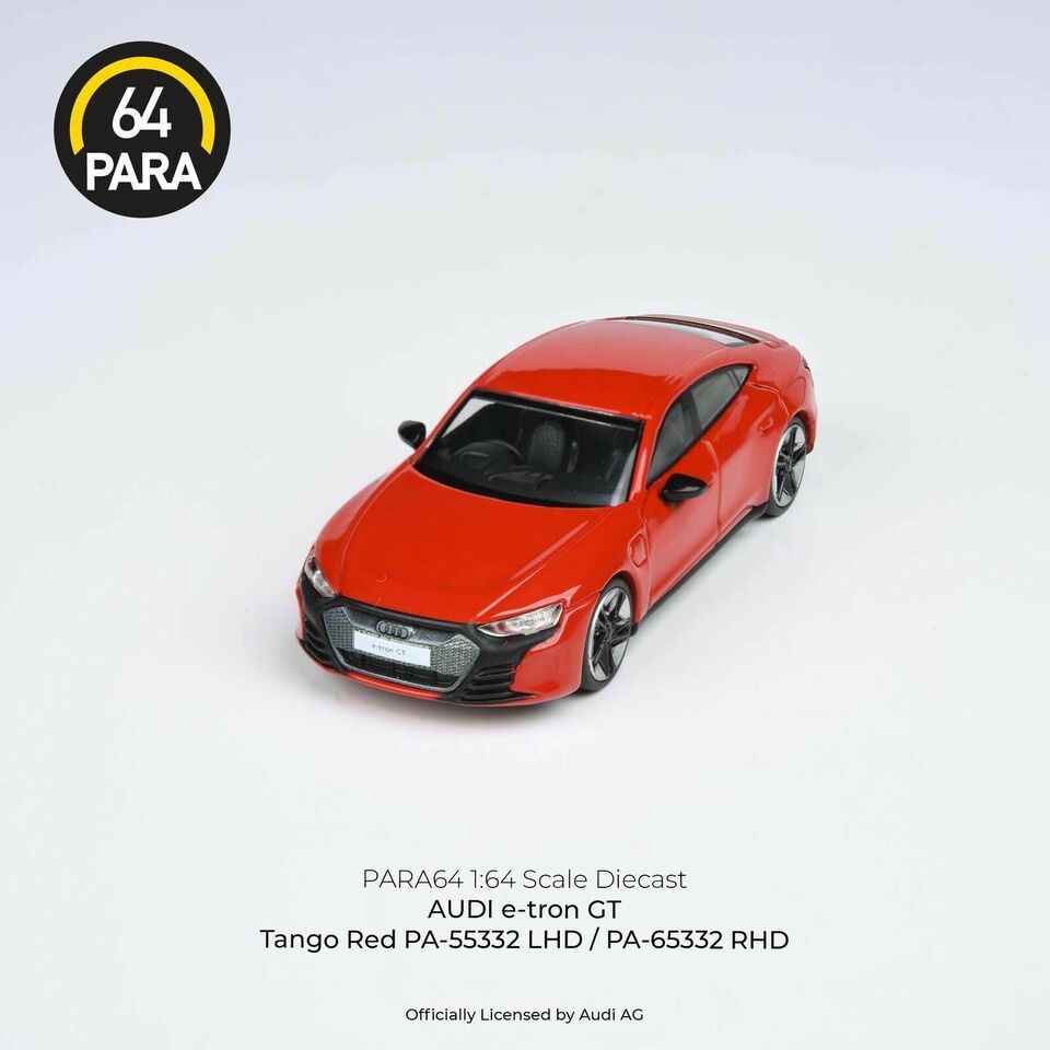 PARA64 1:64 Scale Diecast Model Car - AUDI E-TRON - GT in TANGO RED (RHD)