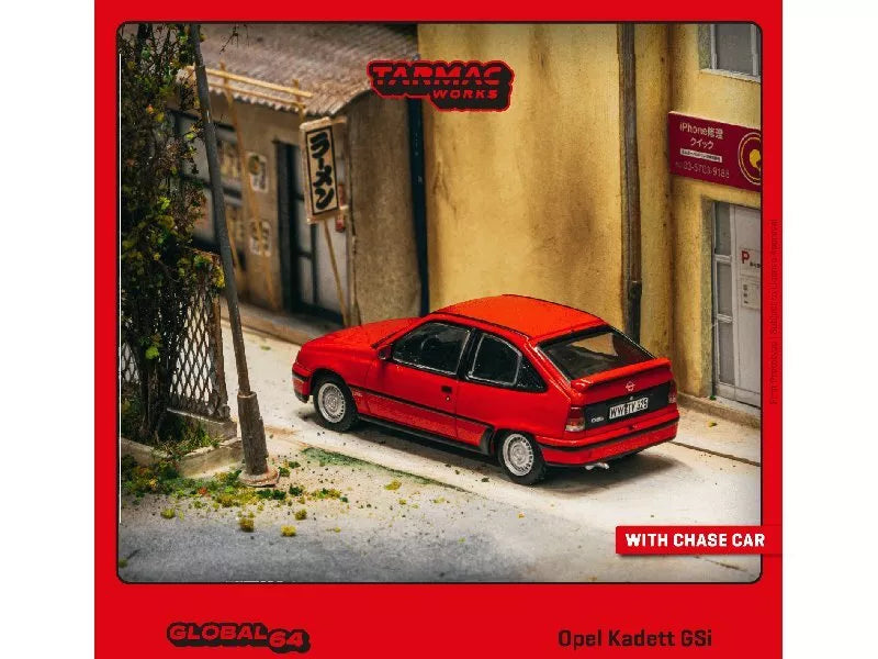 TARMAC WORKS 1:64 Scale Diecast, Opel Kadett D (Astra Mk2) GTE, Red - T64G-065-RE