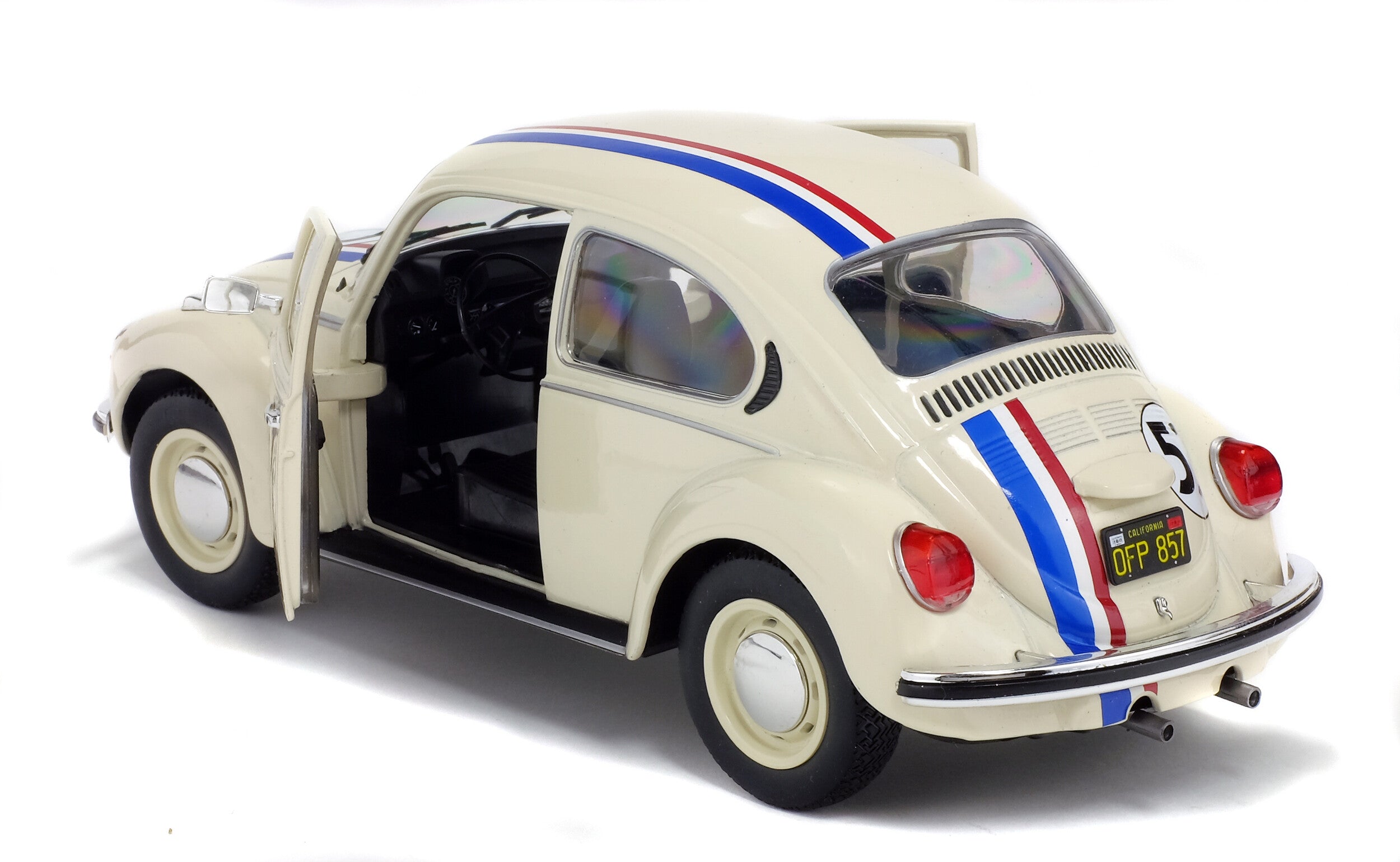 Solido 1:18 Diecast - 1975 VW Beetle 1303, Herbie Racer 53, White - S1800505