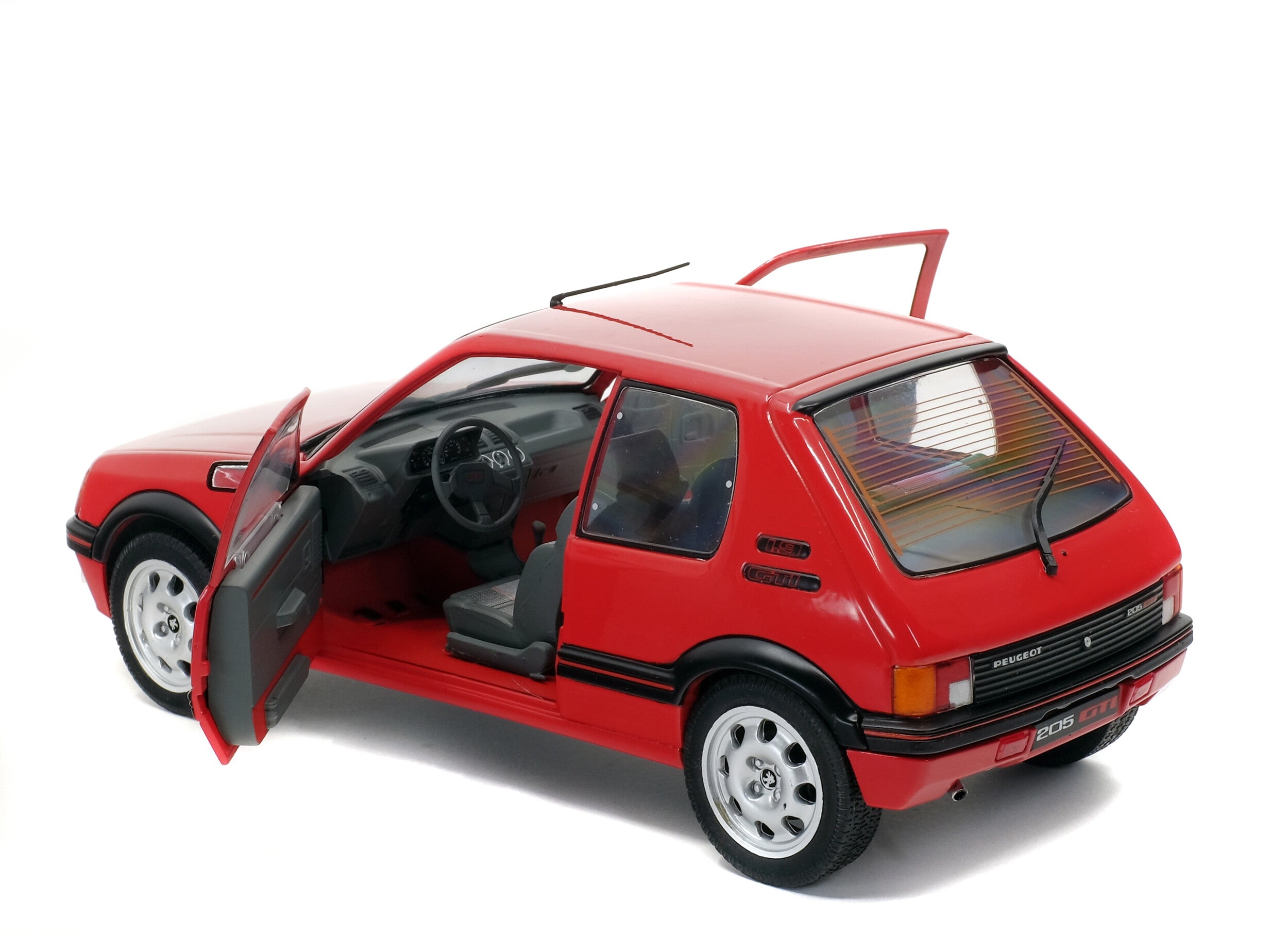 SOLIDO 1:18 Scale Diecast Model Car, 1988 Peugeot 205 1.9 GTi in Red