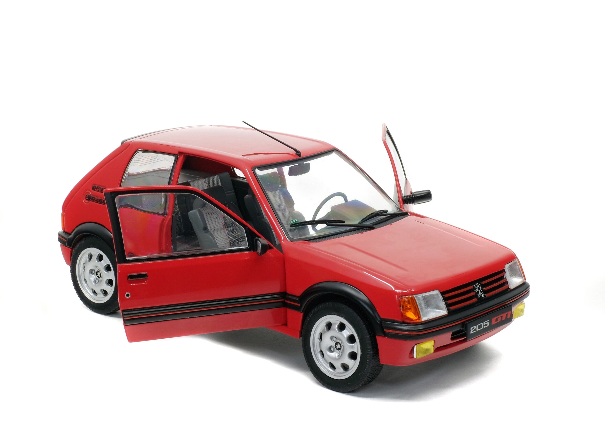 SOLIDO 1:18 Scale Diecast Model Car, 1988 Peugeot 205 1.9 GTi in Red