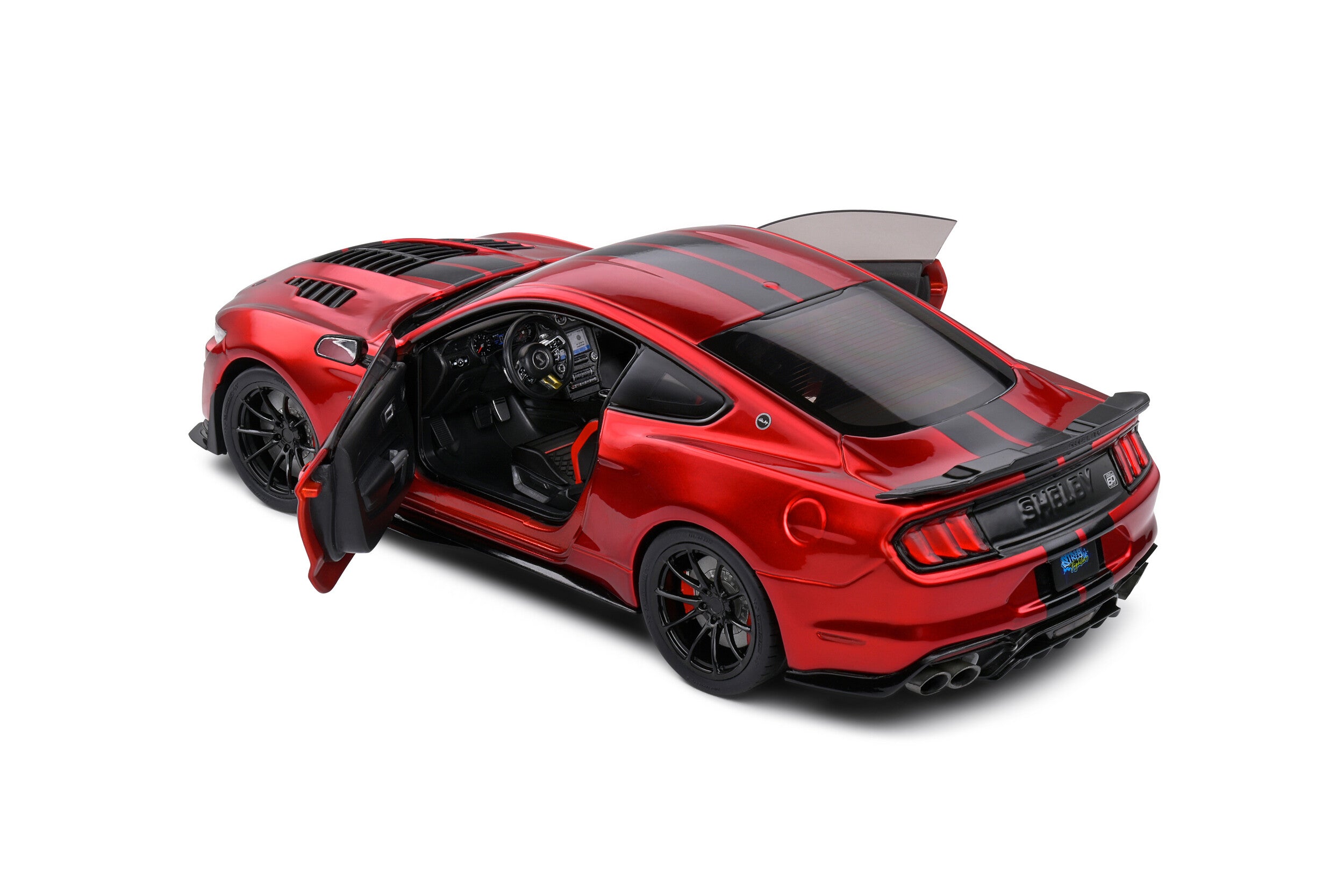 Solido 1:18 Diecast - 2023 Ford Mustang Shelby GT500KR, Red with Black Stripes - S1805914