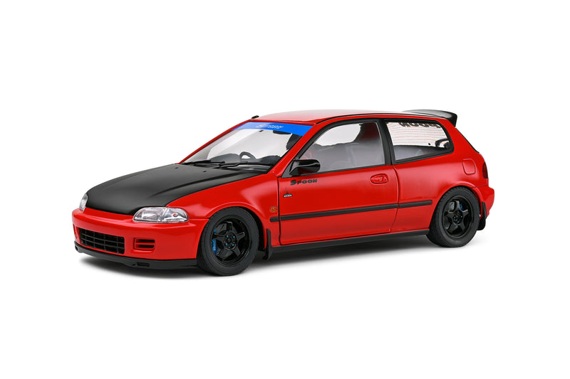 SOLIDO 1:18 Scale - 1991 Honda Civic (EG6) Spoon Version, Red - S1810403