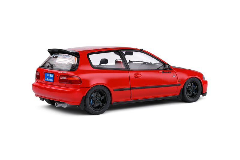 SOLIDO 1:18 Scale - 1991 Honda Civic (EG6) Spoon Version, Red - S1810403
