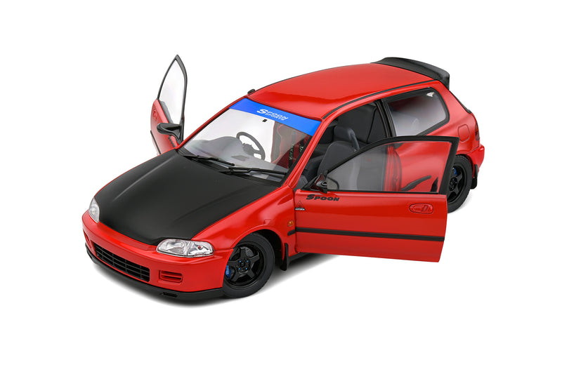 SOLIDO 1:18 Scale - 1991 Honda Civic (EG6) Spoon Version, Red - S1810403