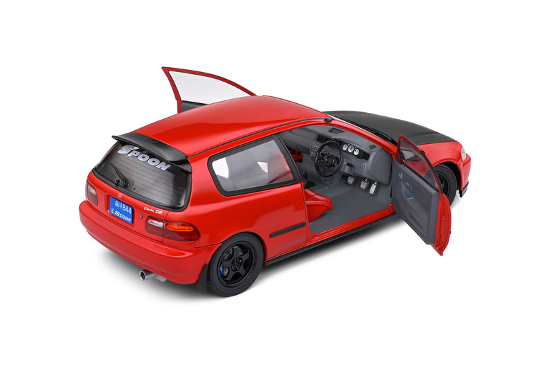 SOLIDO 1:18 Scale - 1991 Honda Civic (EG6) Spoon Version, Red - S1810403