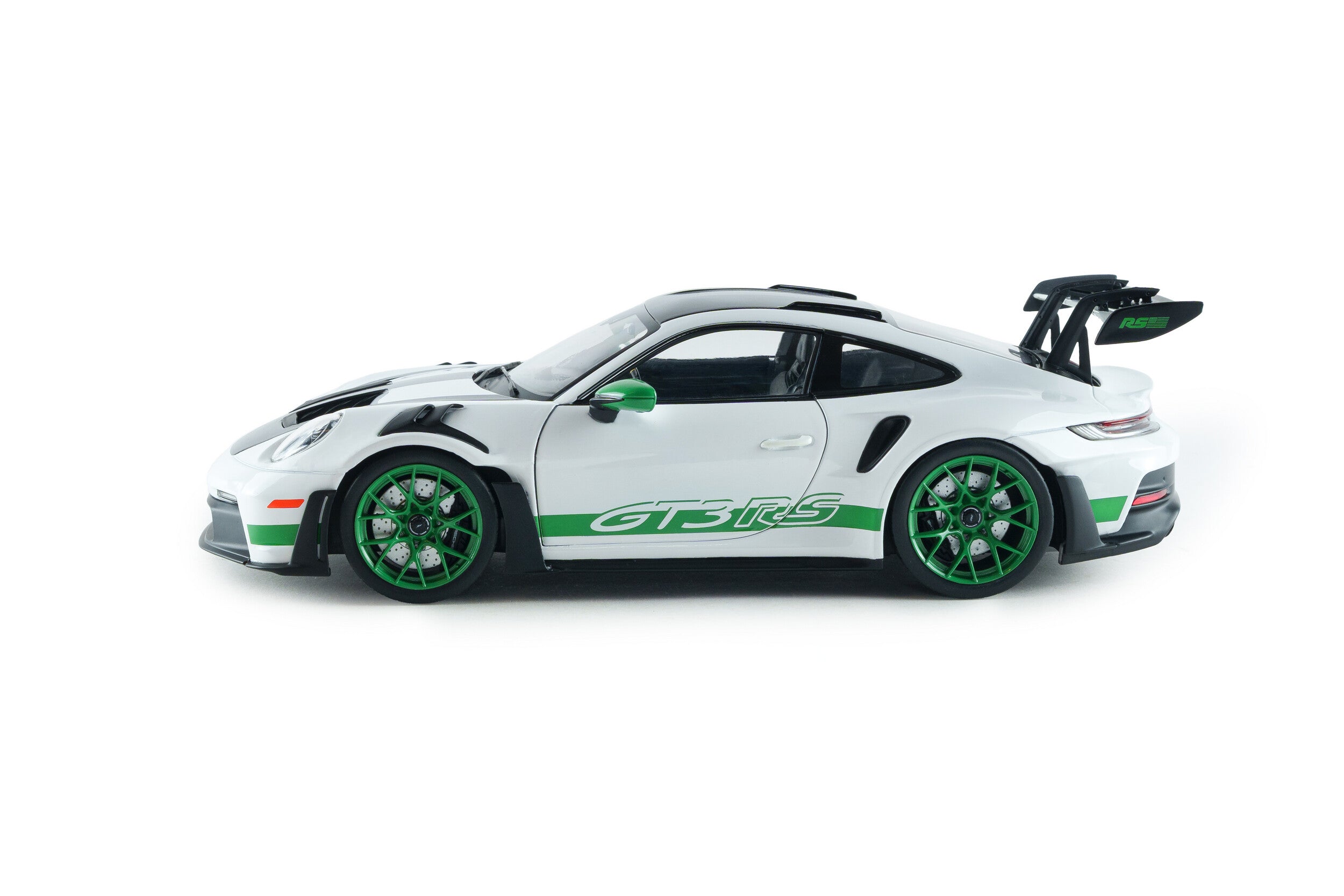 SOLIDO 1:18 Scale Diecast Model, 2024 Porsche 911 GT3 RS, Tribute to Carrera RS Package - White/Green - S1812107