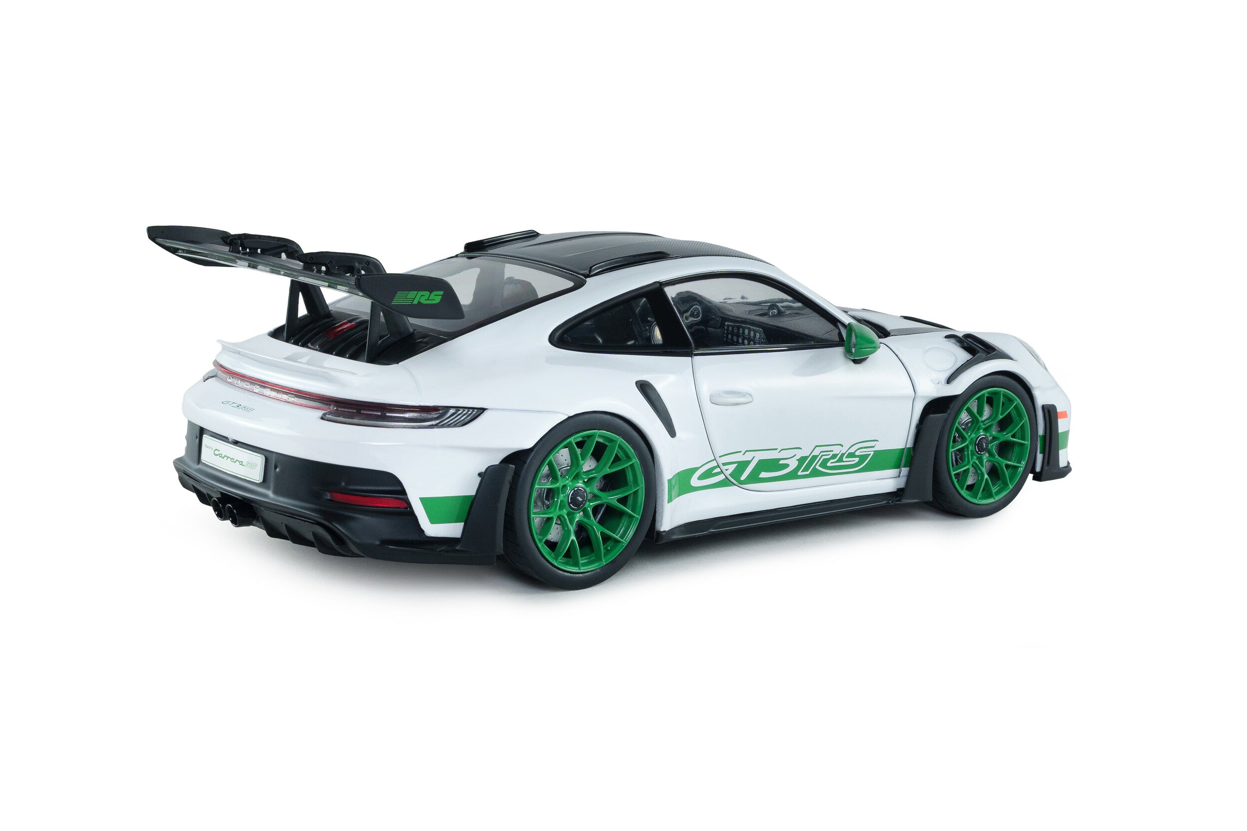 SOLIDO 1:18 Scale Diecast Model, 2024 Porsche 911 GT3 RS, Tribute to Carrera RS Package - White/Green - S1812107