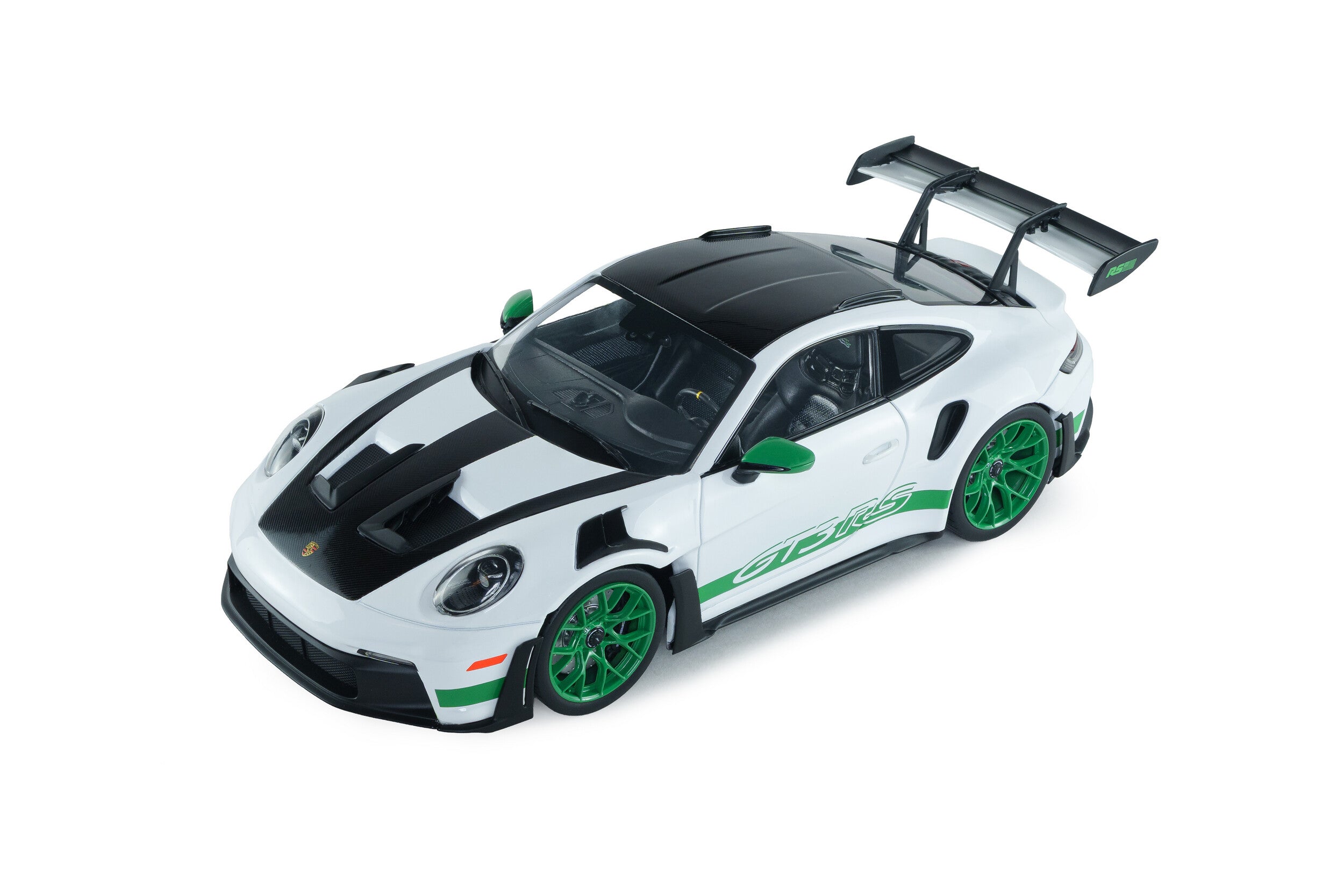 SOLIDO 1:18 Scale Diecast Model, 2024 Porsche 911 GT3 RS, Tribute to Carrera RS Package - White/Green - S1812107