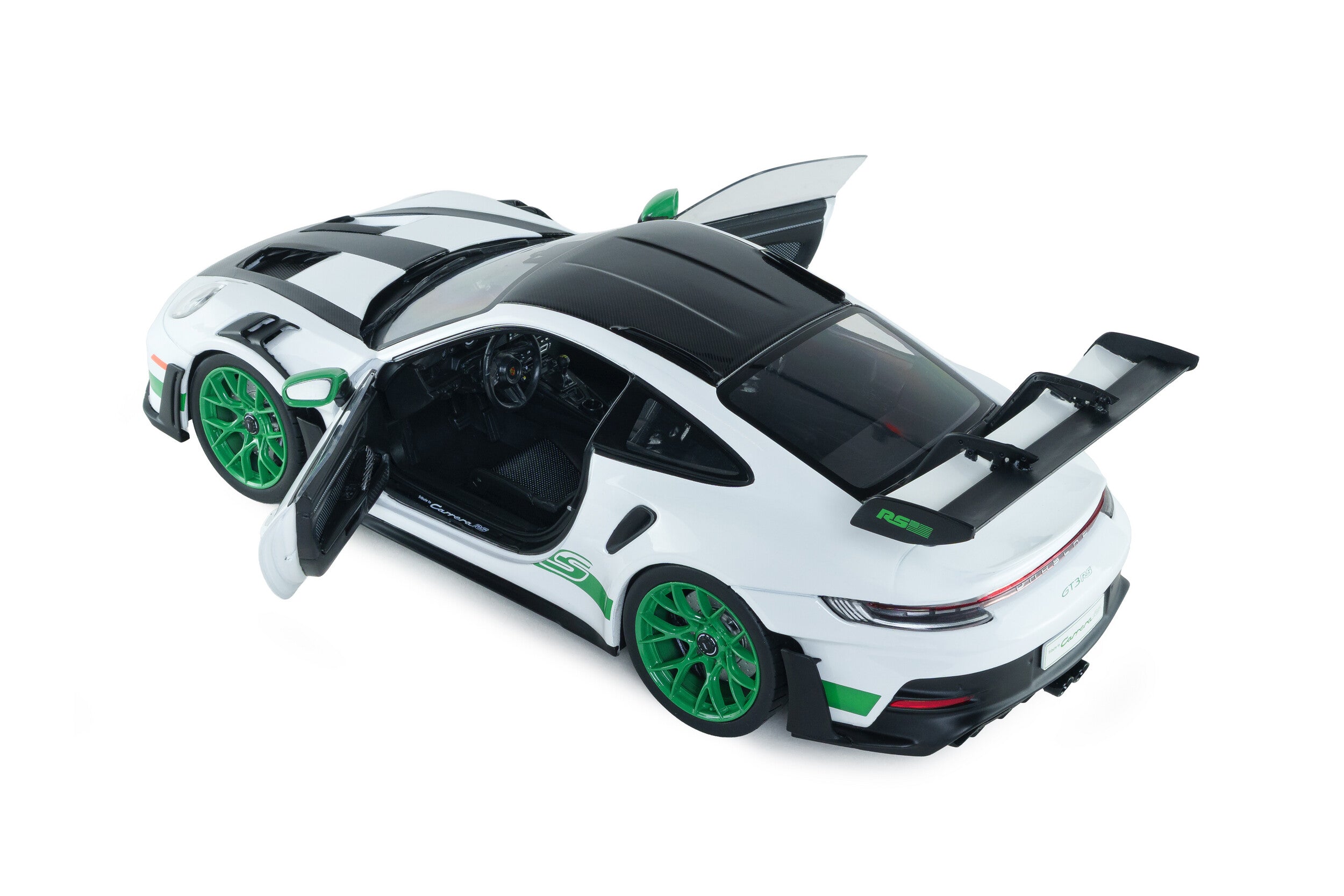 SOLIDO 1:18 Scale Diecast Model, 2024 Porsche 911 GT3 RS, Tribute to Carrera RS Package - White/Green - S1812107