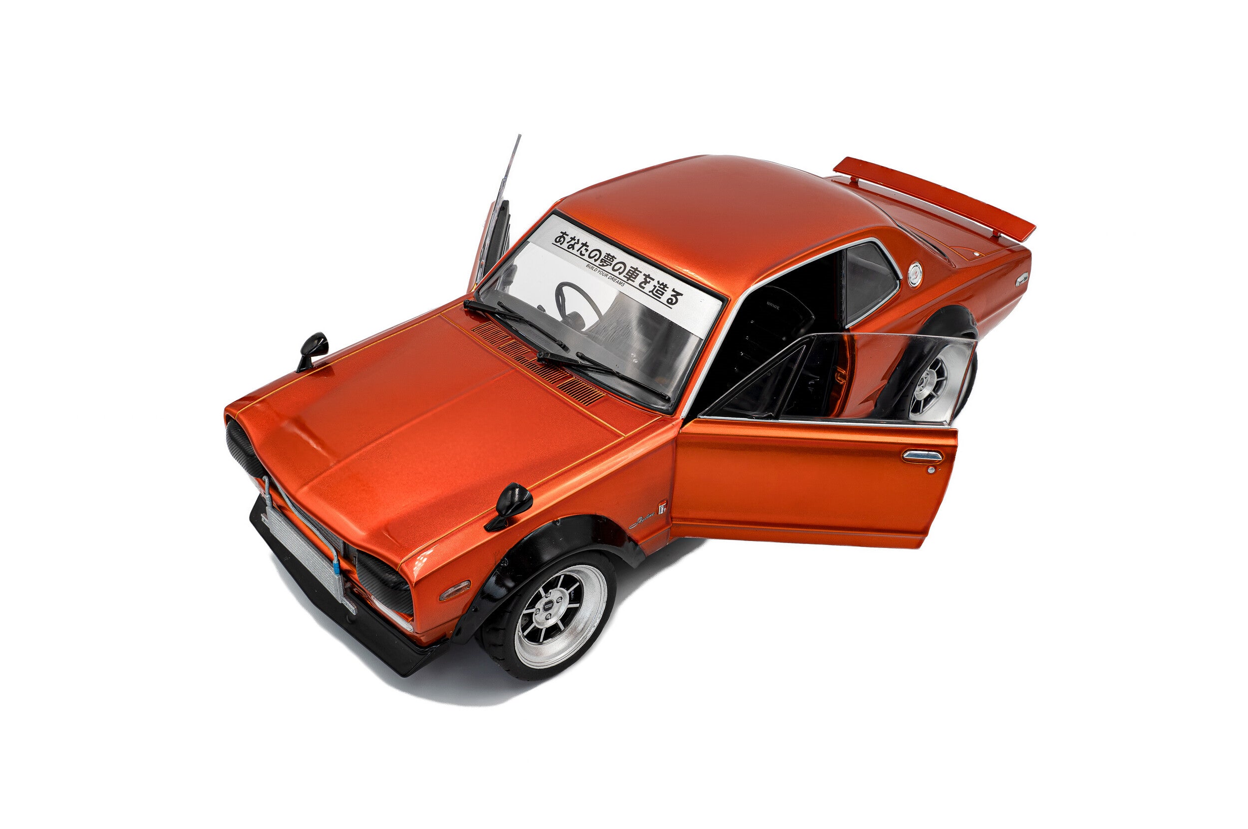 SOLIDO 1:18 Scale - 1970 Nissan Skyline (C10) Hakosuka SOLIDO WORKS – Orange Metallic  - S1813003