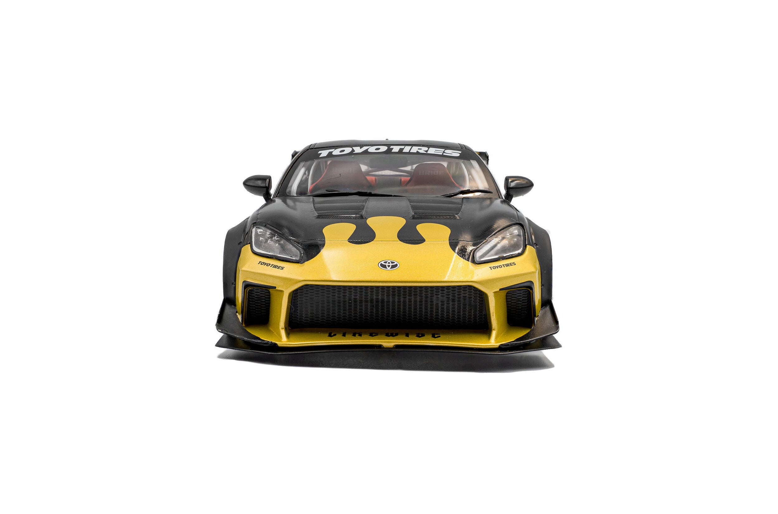 SOLIDO 1:18 Scale - 2024 Toyota GR86 Liberty Walk Body Kit, Black and Gold - S1813603