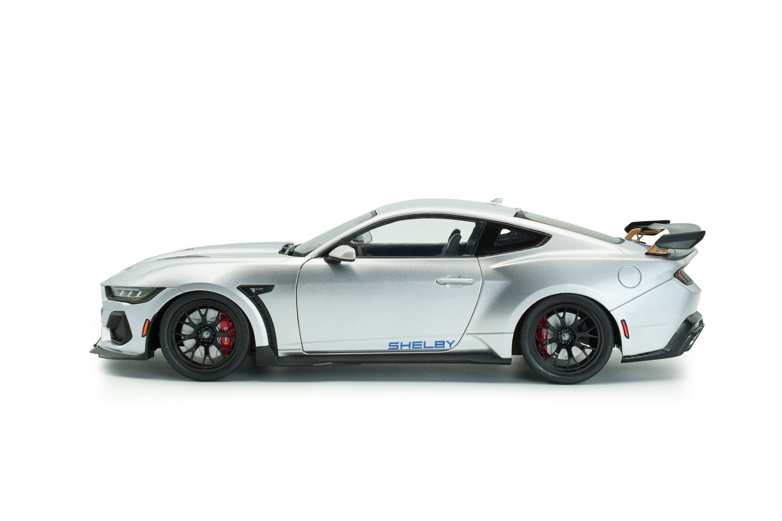 SOLIDO 1:18 Scale - 2025 Ford Mustang Super Snake, Grey with Blue Stripes - S1813803