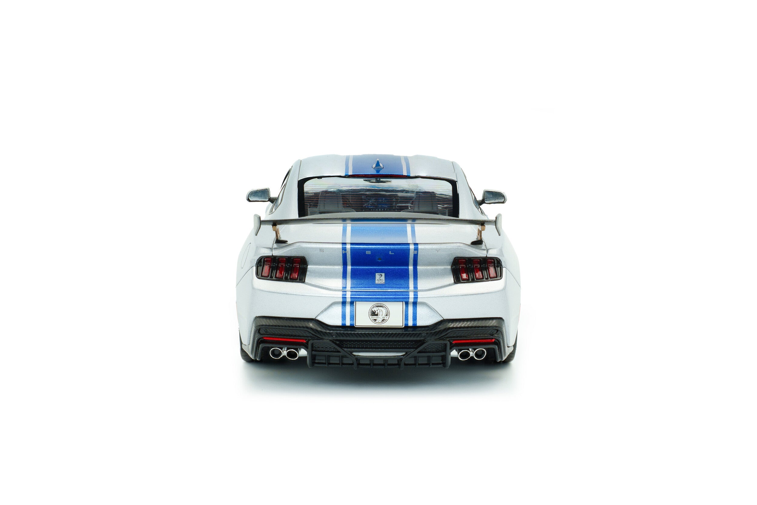 SOLIDO 1:18 Scale - 2025 Ford Mustang Super Snake, Grey with Blue Stripes - S1813803