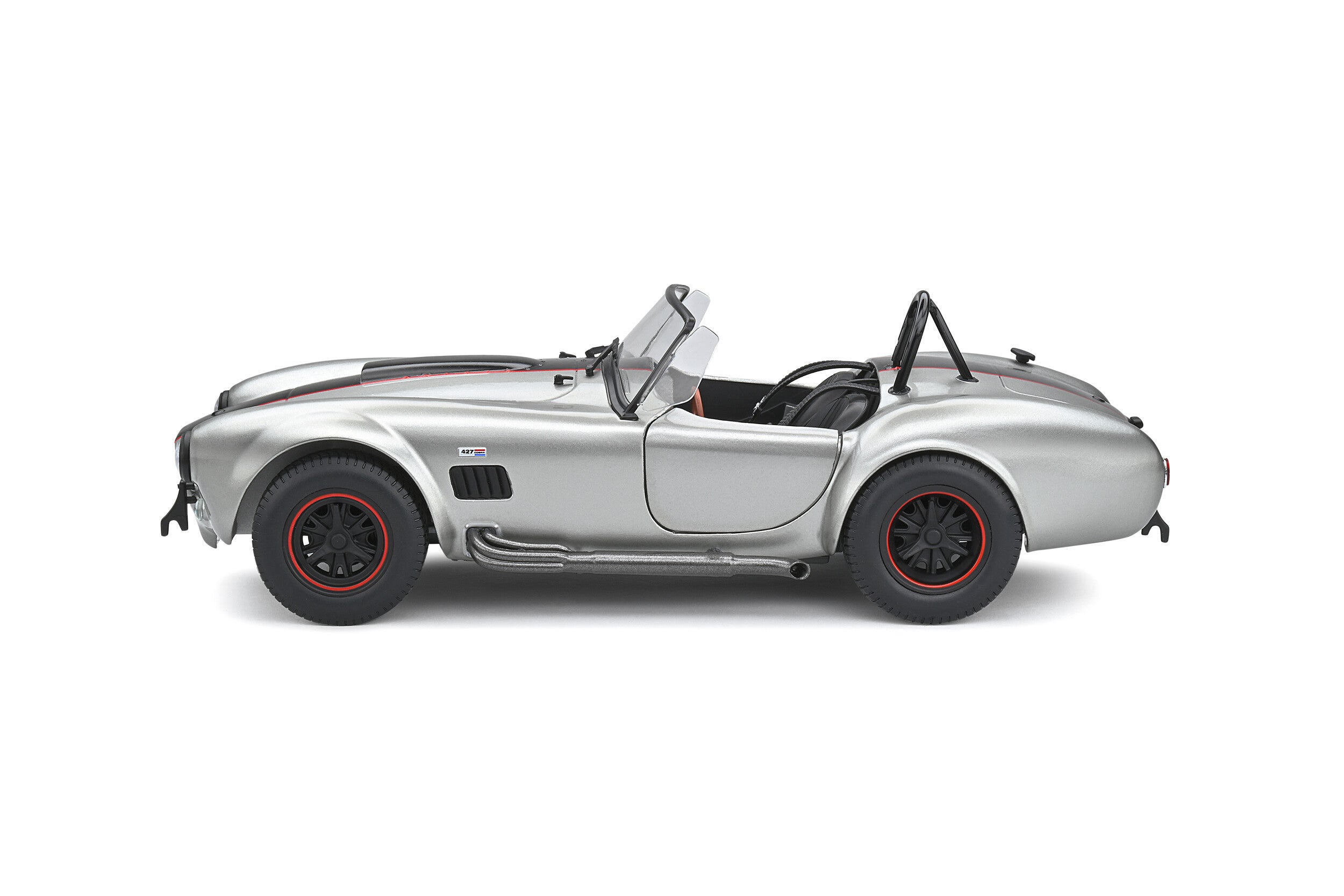 SOLIDO 1:18 Scale Diecast Model Car - 1965 Shelby Cobra 427 MKII - Custom Silver