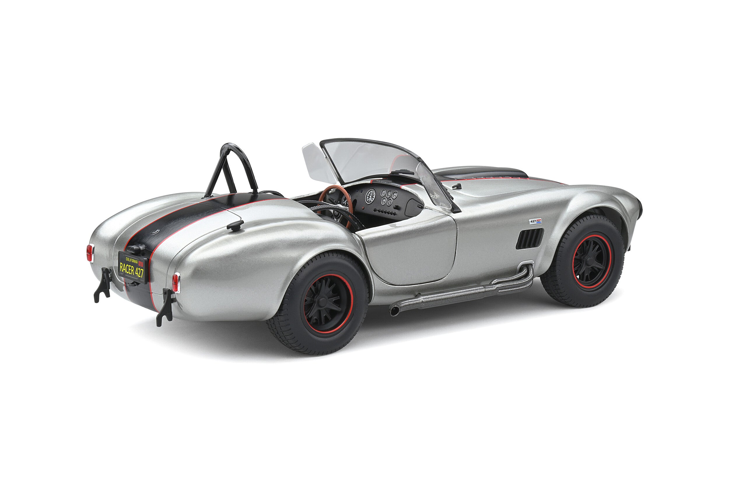 SOLIDO 1:18 Scale Diecast Model Car - 1965 Shelby Cobra 427 MKII - Custom Silver