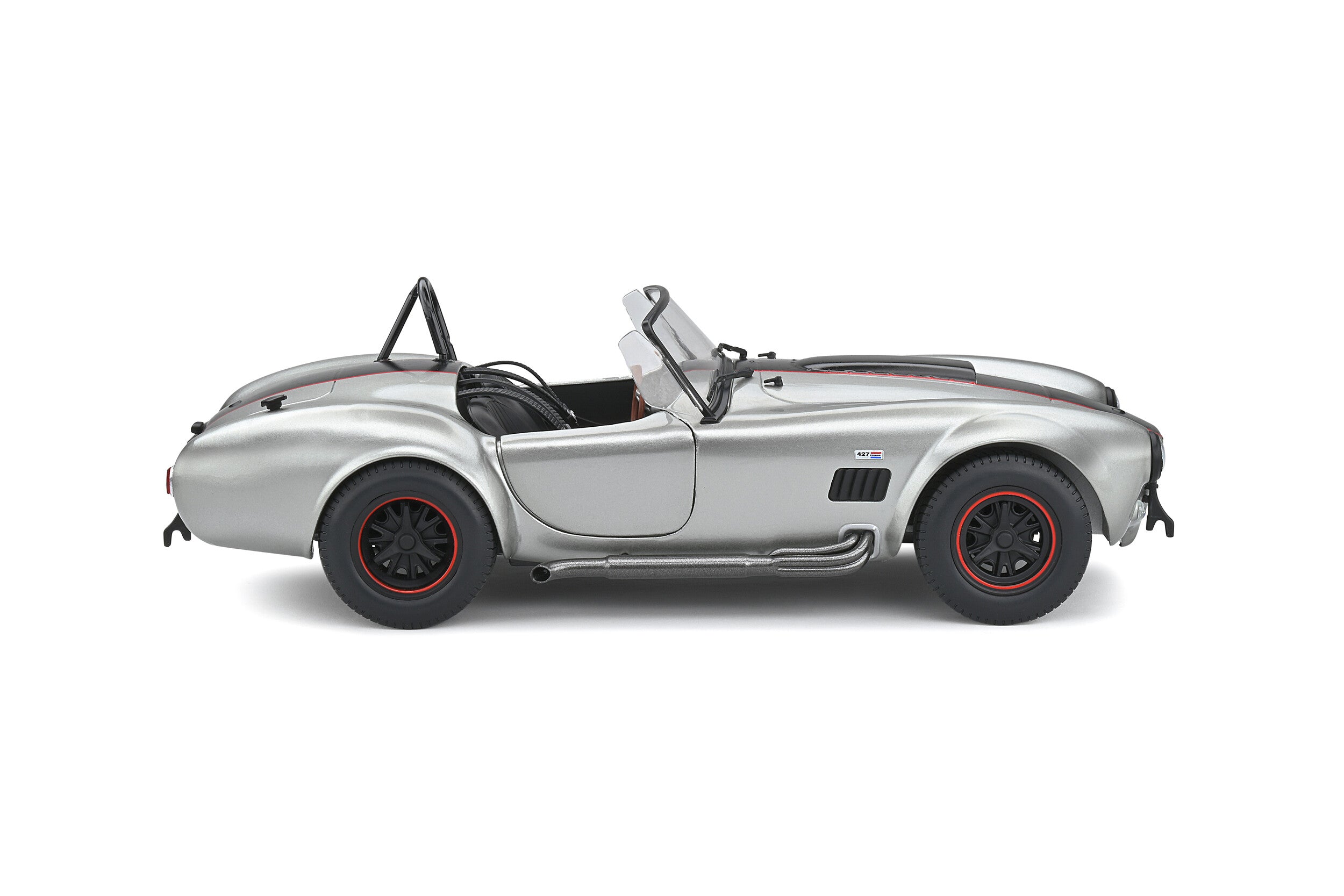 SOLIDO 1:18 Scale Diecast Model Car - 1965 Shelby Cobra 427 MKII - Custom Silver