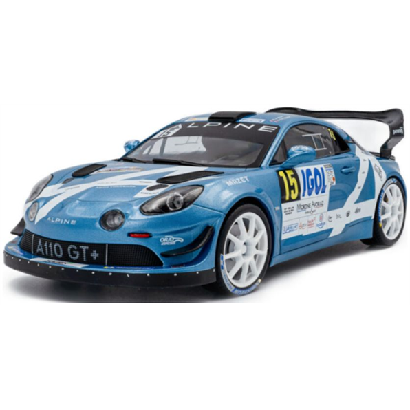 Solido 1:18 Diecast - Alpine A110 RGT N 15 RALLY MONT BLANC 2024 RAPHAEL ASTIER - DENIS GIRAUDET, Blue - S1801631