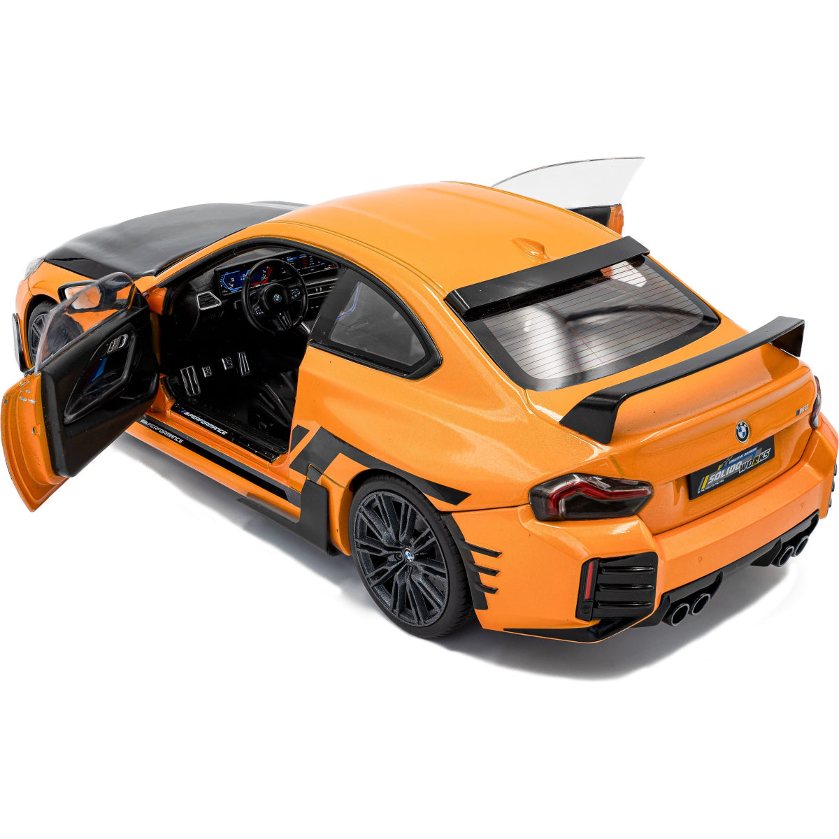 SOLIDO 1:18 Scale - 2024 BMW M2 with Performance Parts, Streetfighter Orange - S1812903