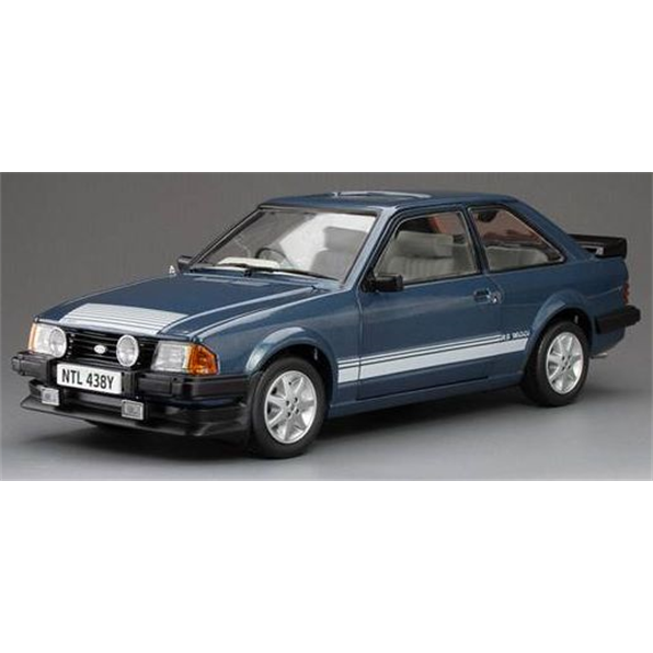 SUNSTAR 1:18 Scale - 1981 Ford Escort Mk3 RS1600i, Caspian Blue - RHD UK EXCLUSIVE - 360 Pieces