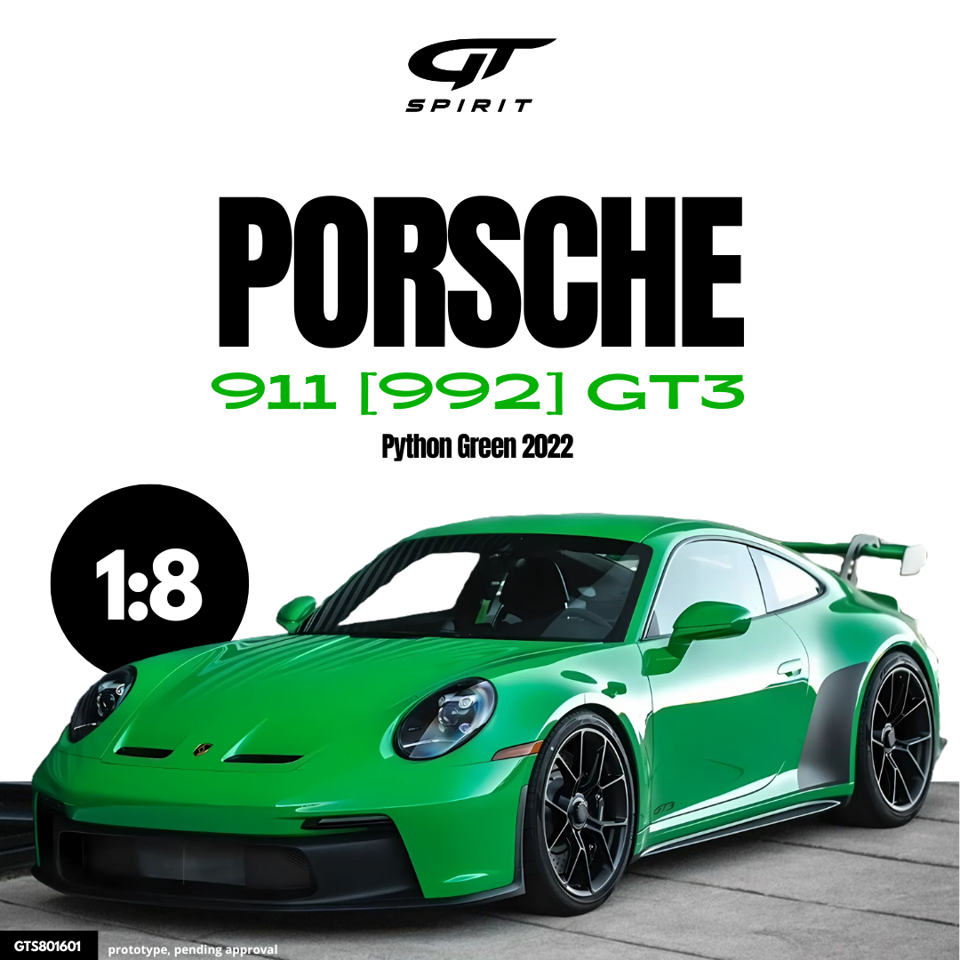 GT Spirit 1:8 Scale Resin Model - 2022 PORSCHE 911 [992] GT3,  GREEN - GTS801601