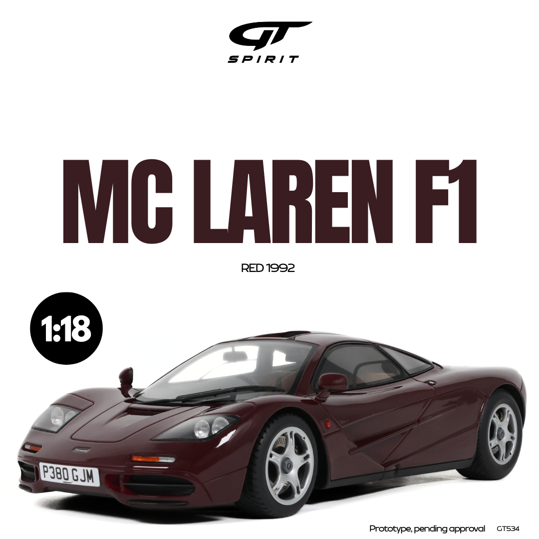GT Spirit 1:18 Scale Resin,   1992 MCLAREN F1, RED - GT534