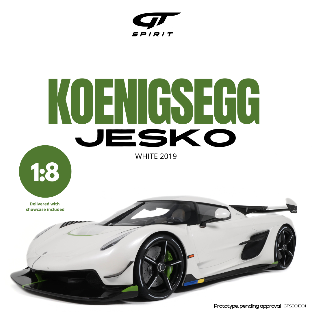 GT Spirit 1:8 Scale Resin Model - 2019 KOENIGSEGG JESKO,  WHITE - GTS801301