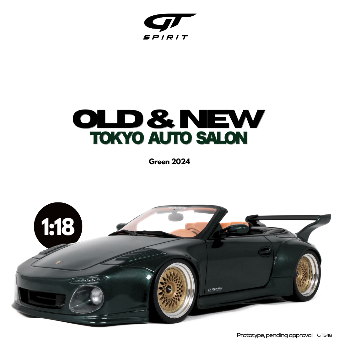 GT Spirit 1:18 Scale Resin,  2024 Porsche 911 (997) OLD & NEW TOKYO AUTO SALON, GREEN - GT548