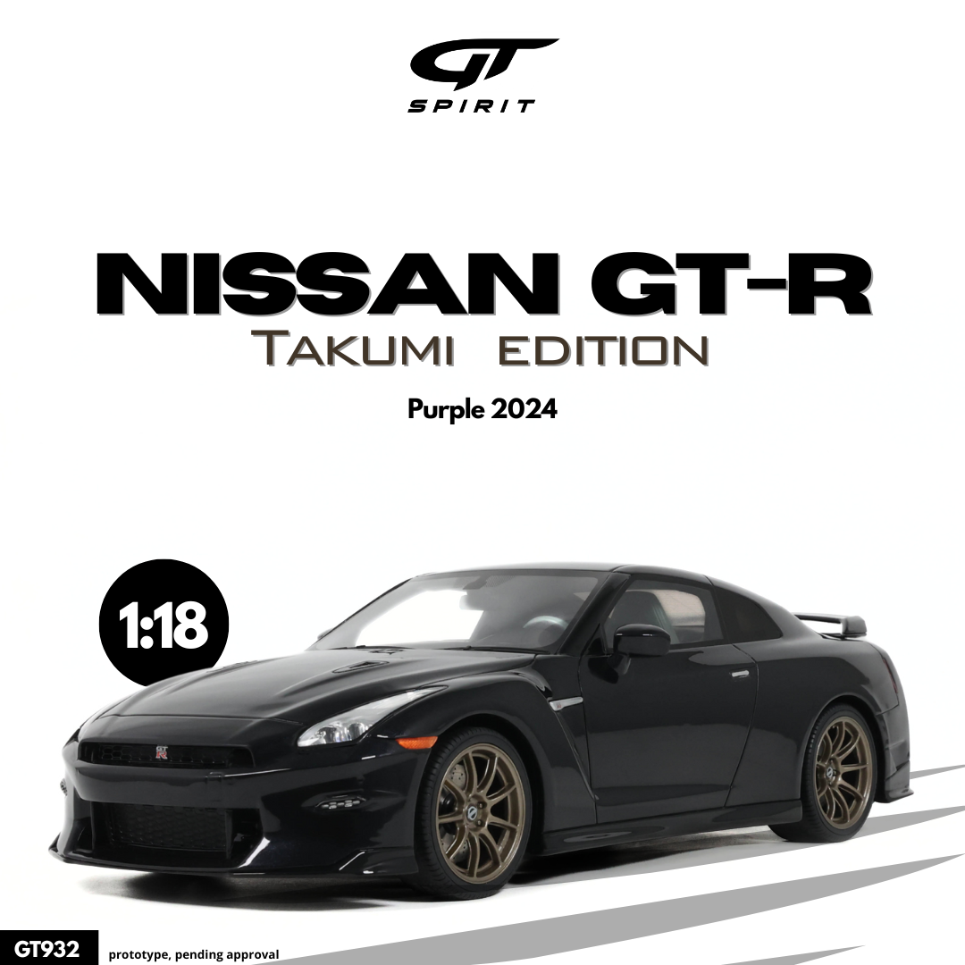 GT Spirit 1:18 Scale Resin, 2024 Nissan GT-R Takumi Edition,  Purple - GT932