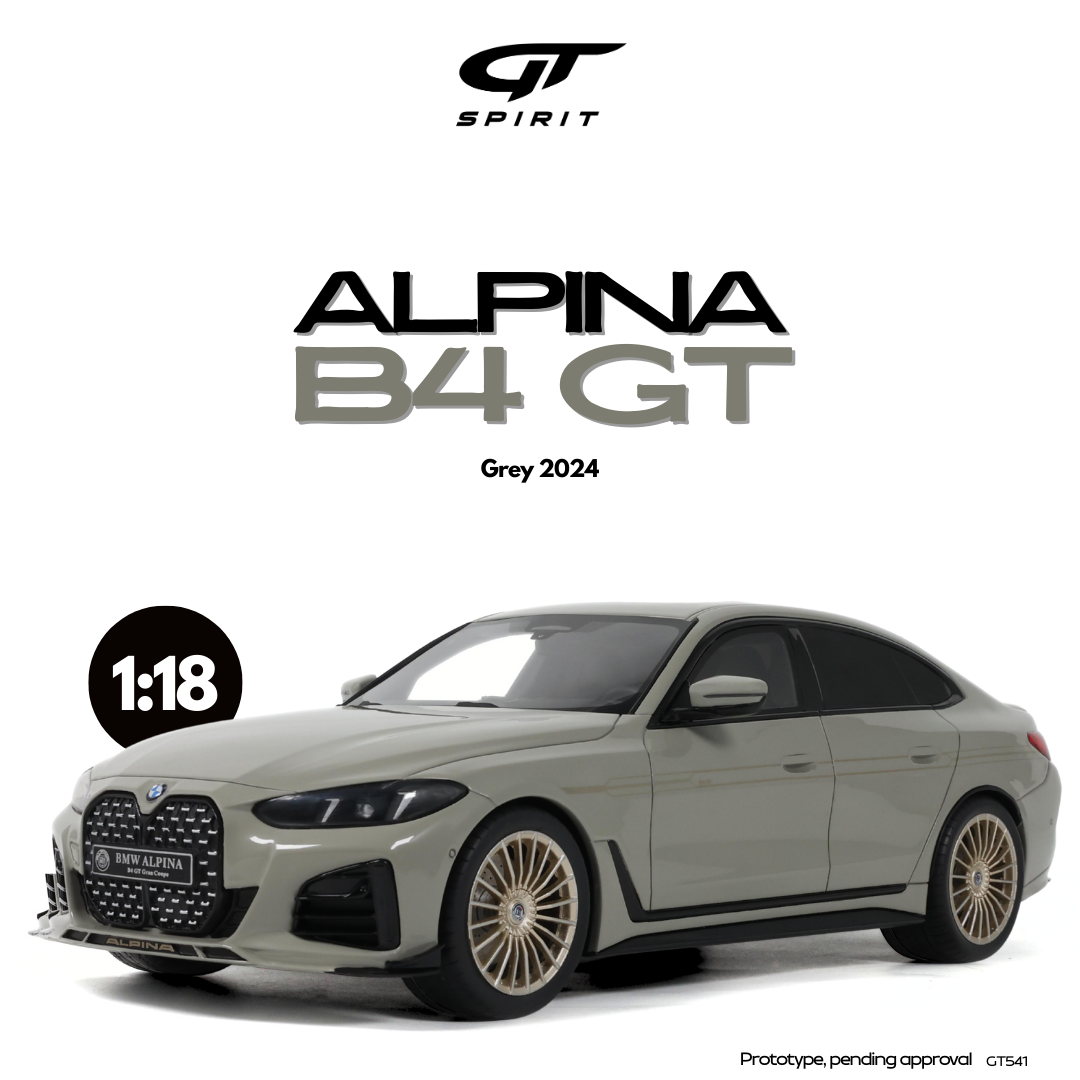 GT Spirit 1:18 Scale Resin,  2024 BMW ALPINA B4 GT Gran Coupe, GREY - GT541