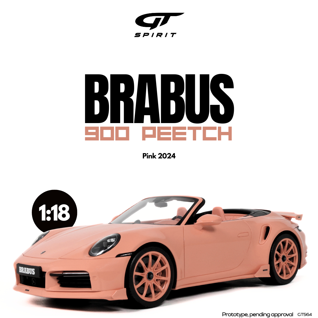 GT Spirit 1:18 Scale Resin,  2024 BRABUS 900 PEETCH (Porsche 911 Turbo S Cabriolet), PINK - GT564