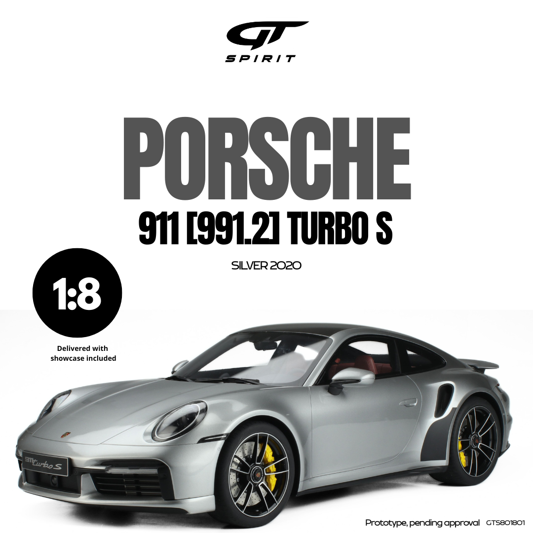 GT Spirit 1:8 Scale Resin Model - 2020 PORSCHE 911 [992.1]  TURBO S, SILVER - GTS801801