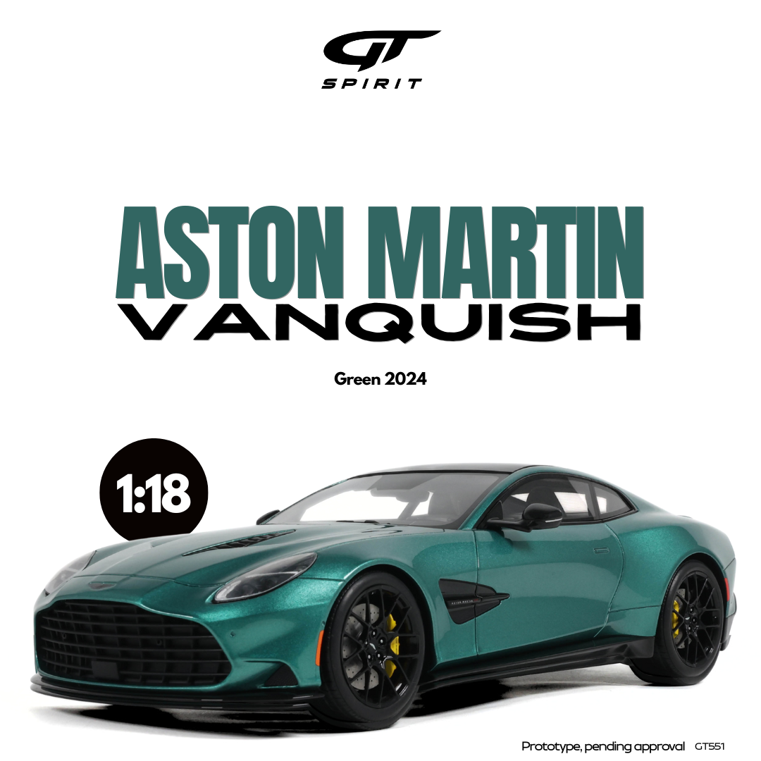 GT Spirit 1:18 Scale Resin,  2024 ASTON MARTIN VANQUISH, GREEN - GT551
