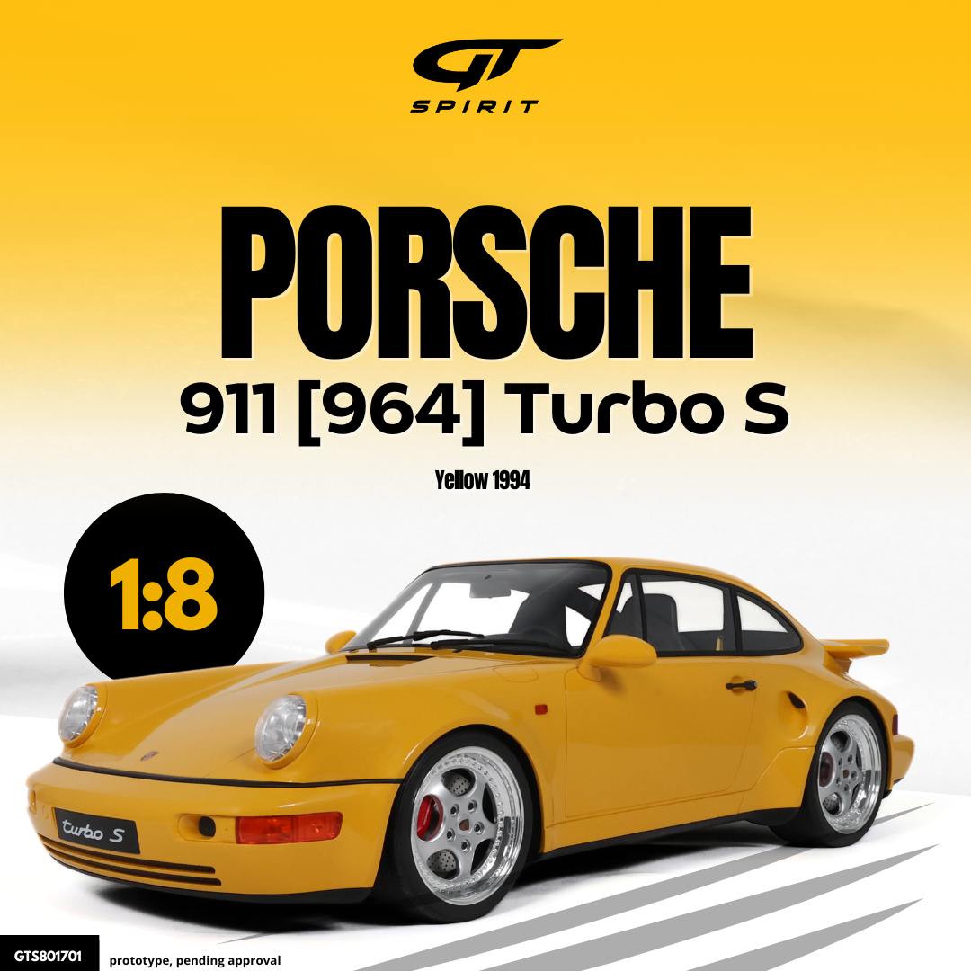 GT Spirit 1:8 Scale Resin Model - 2022 PORSCHE 911 [964] Turbo S,  Yellow - GTS801701