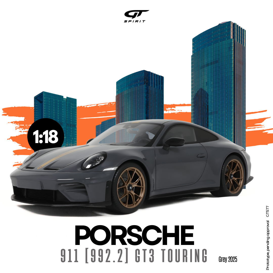 GT Spirit 1:18 Scale Resin,   2025 PORSCHE 911 [992.2]  GT3, TOURING GREY - GT577