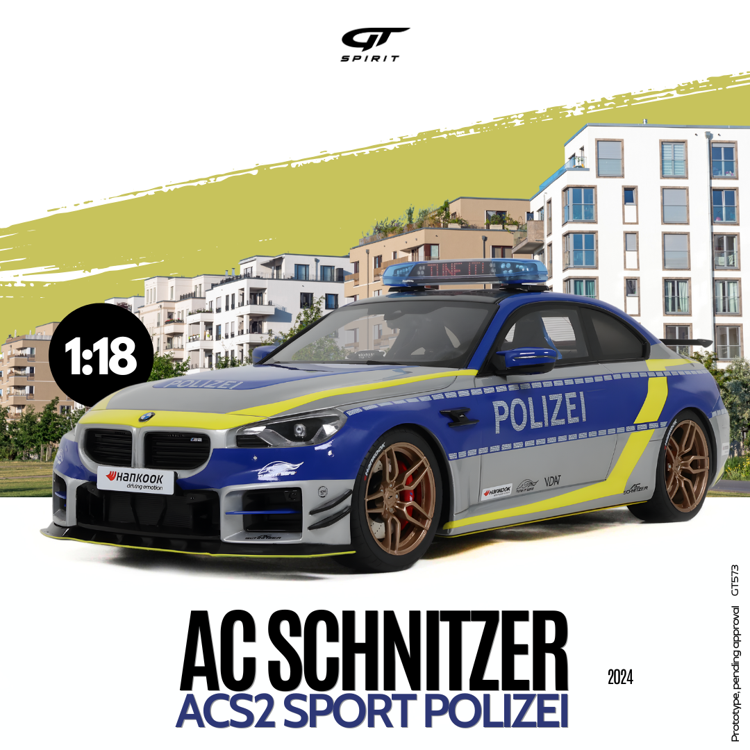 GT Spirit 1:18 Scale Resin,  2024 BMW M2 (G87) AC SCHNITZER ACS2,  SPORT POLIZEI - GT573