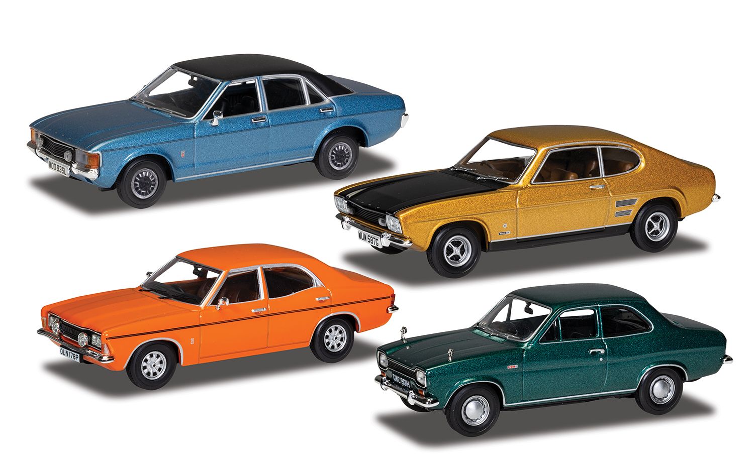CORGI VANGUARDS 1:43 - Ford GT Collection (Consul Mk1, Escort Mk1, Cortina Mk3 and Capri Mk1) - VC01402