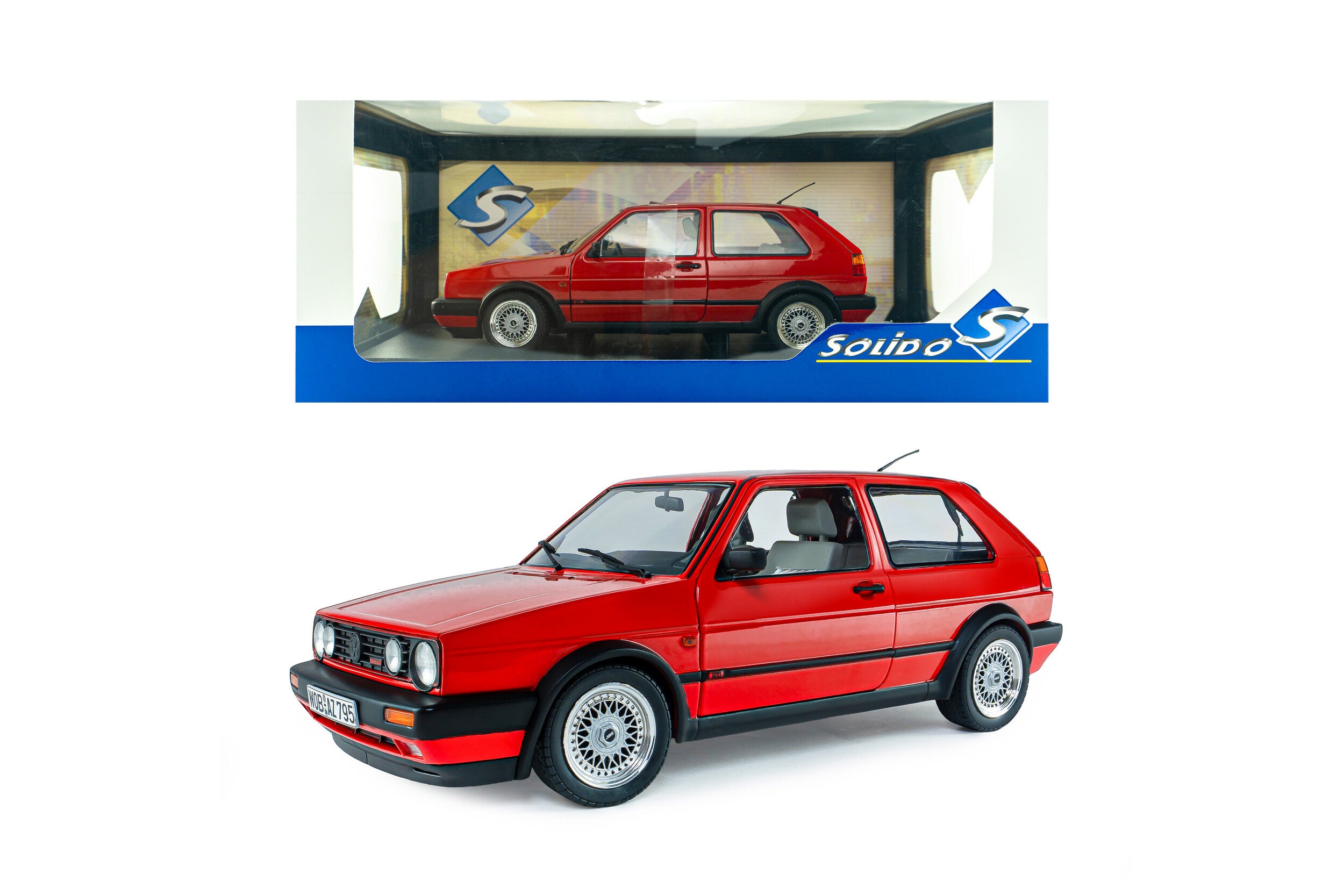SOLIDO 1:18 Diecast, 1989 VOLKSWAGEN GOLF Mk2 GTi G60, Red - S1812701
