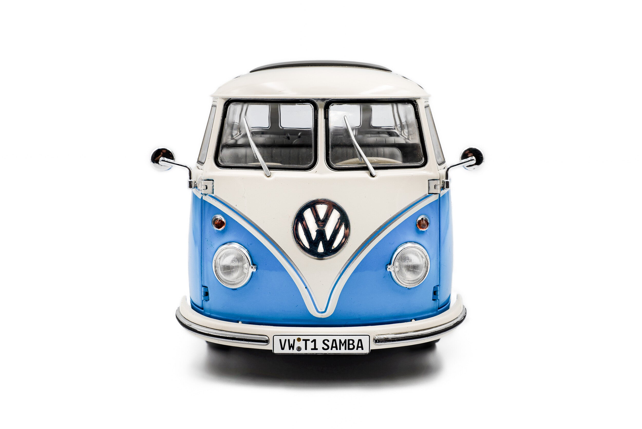 Volkswagen Type 1 65th Anniversary ミニカー Solido 1:18 Diecast - VW Volkswagen T1 Samba, Blue/White - S1813401