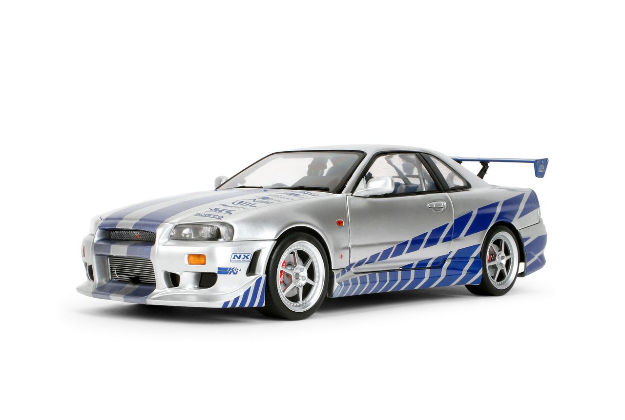 Jada Diecast - 1:18 Brian's Nissan Skyline GT-R (BNR34) "Fast & Furious" Silver/Blue- 37771